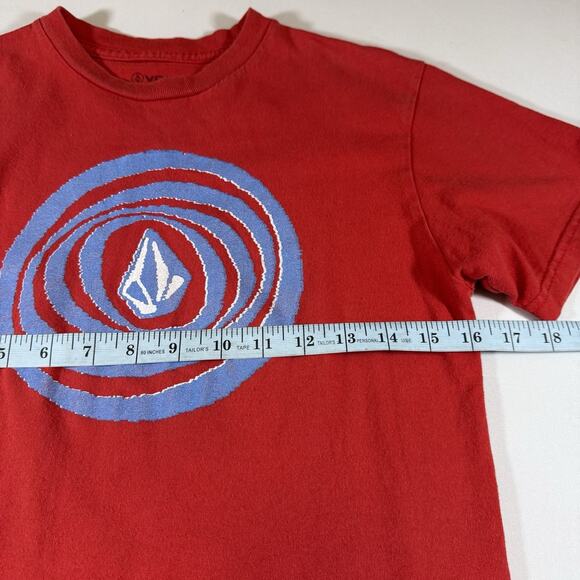 Vintage Volcom Logo Skater Y2K Graphic Baby Tee T-Shirt - Red Wms Small - Picture 8 of 9